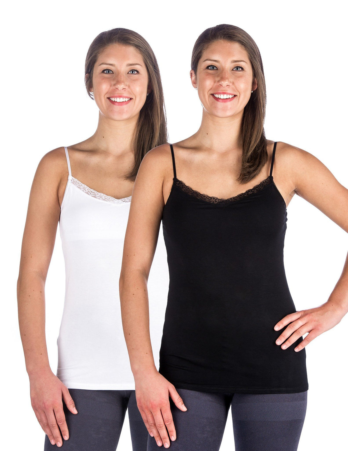 Women's Cool Knit Camisole - 2 Pack - Black/White