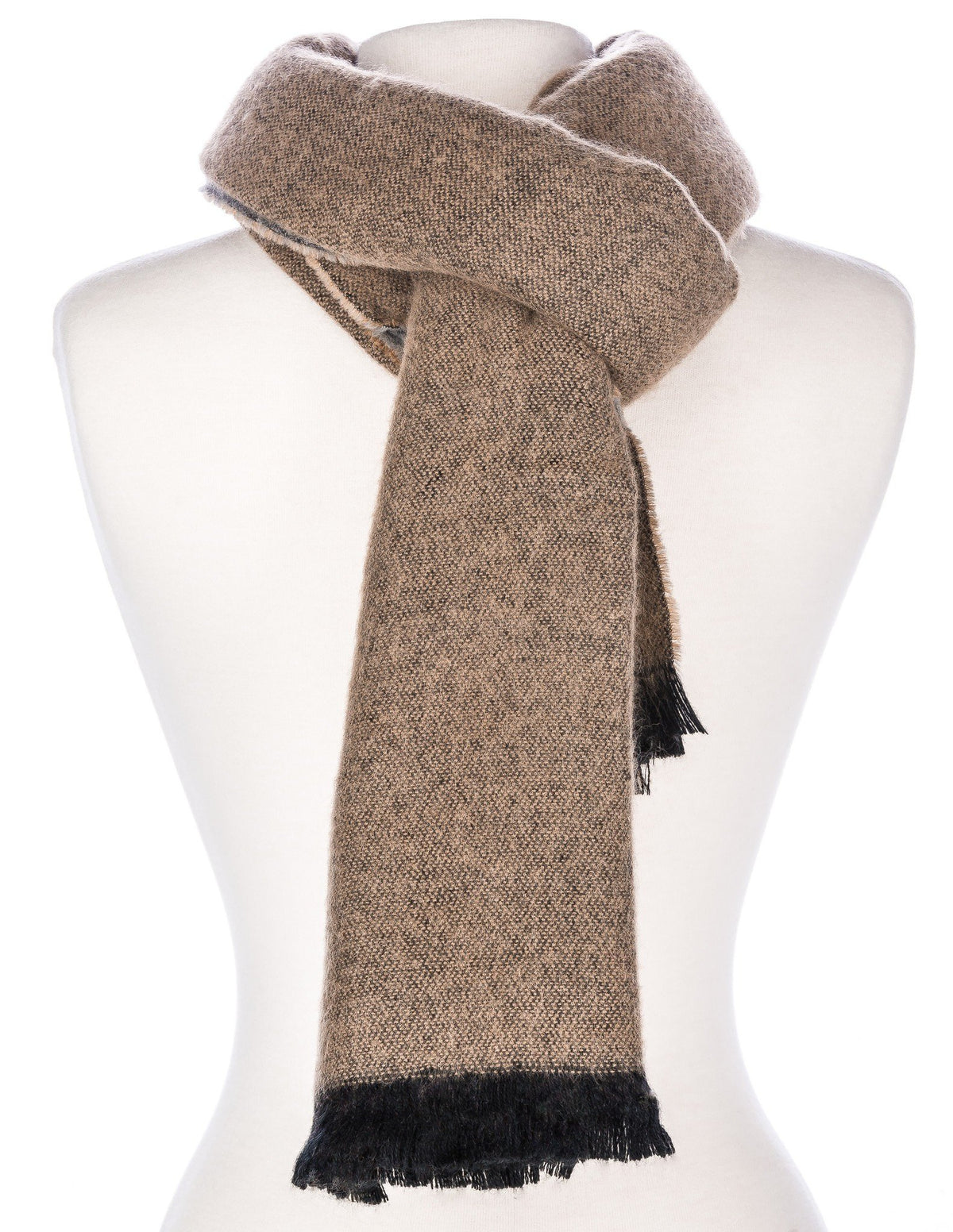 Men's Rochester Two-Tone Reversible Winter Scarf - Sand/Grey