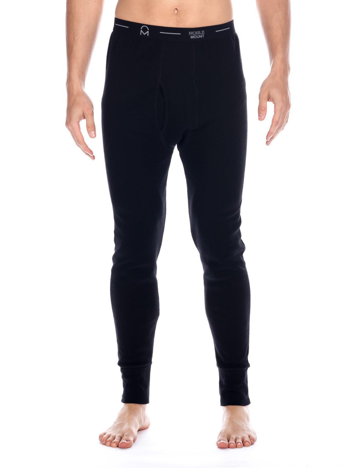 Men's Extreme Cold Waffle Knit Thermal Long John Pants - Black