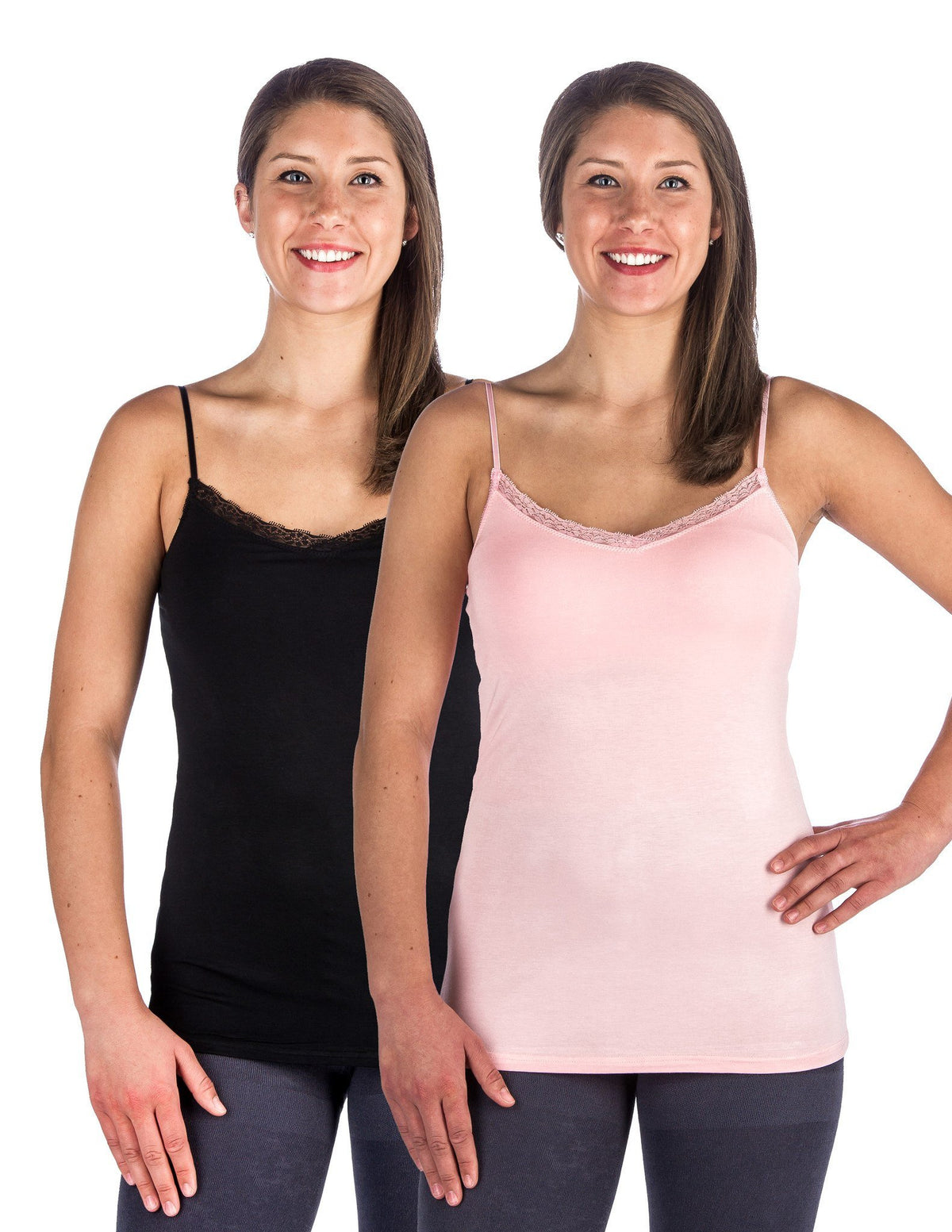 Women's Cool Knit Camisole - 2 Pack - Black/Pink