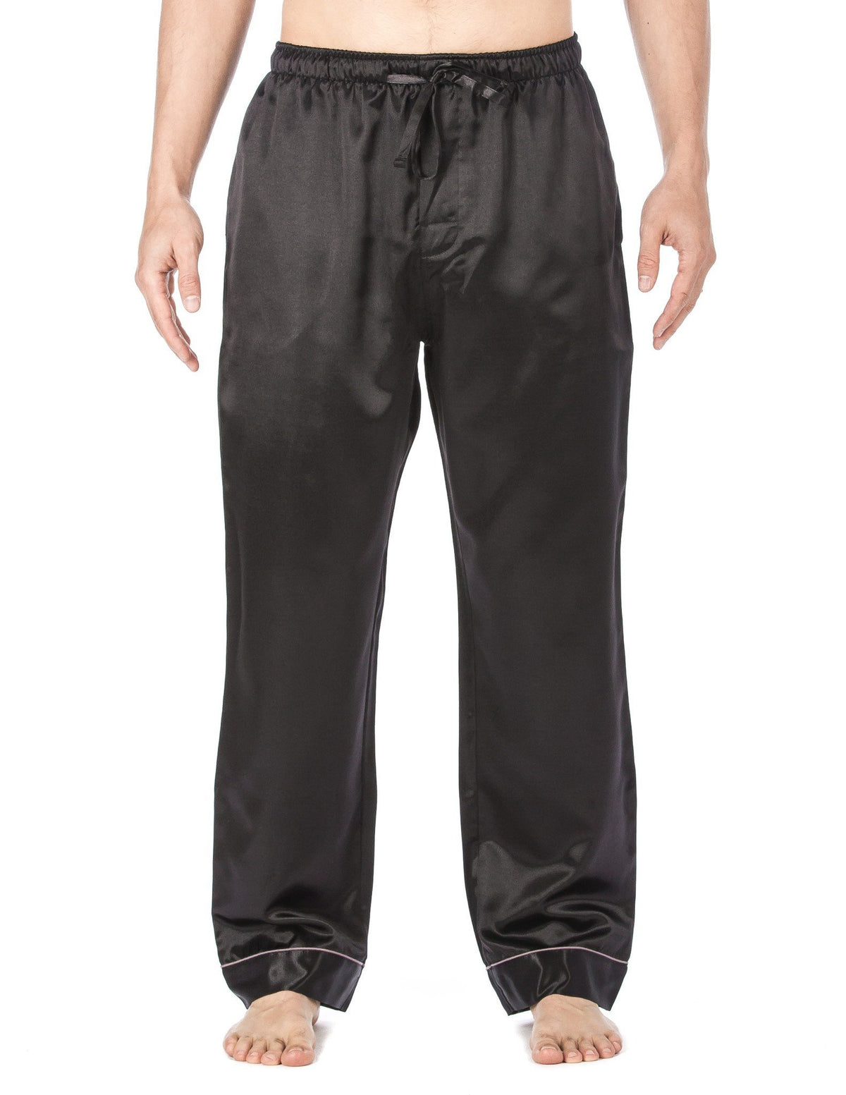 Men's Premium Satin Sleep/Lounge Pants - Solid Black