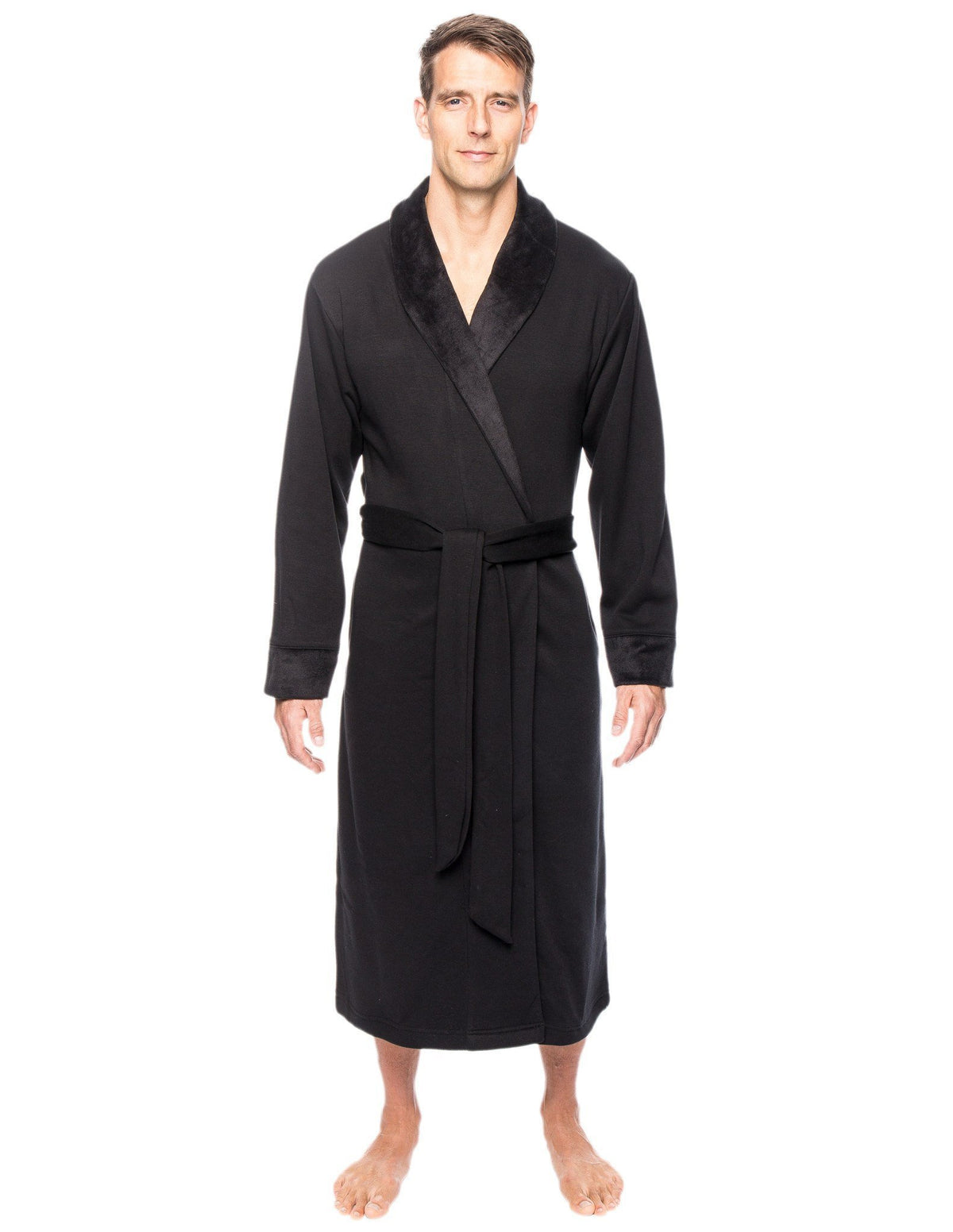 Men's Super Soft Brushed Robe - Black