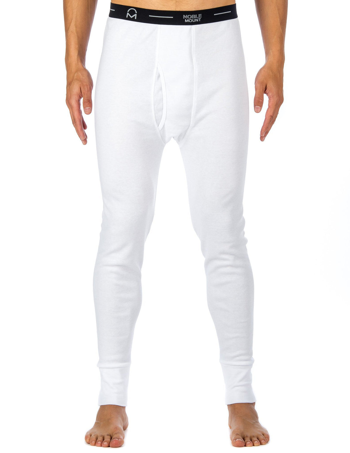 Men's 'Soft Comfort' Premium Thermal Long John Pants - White