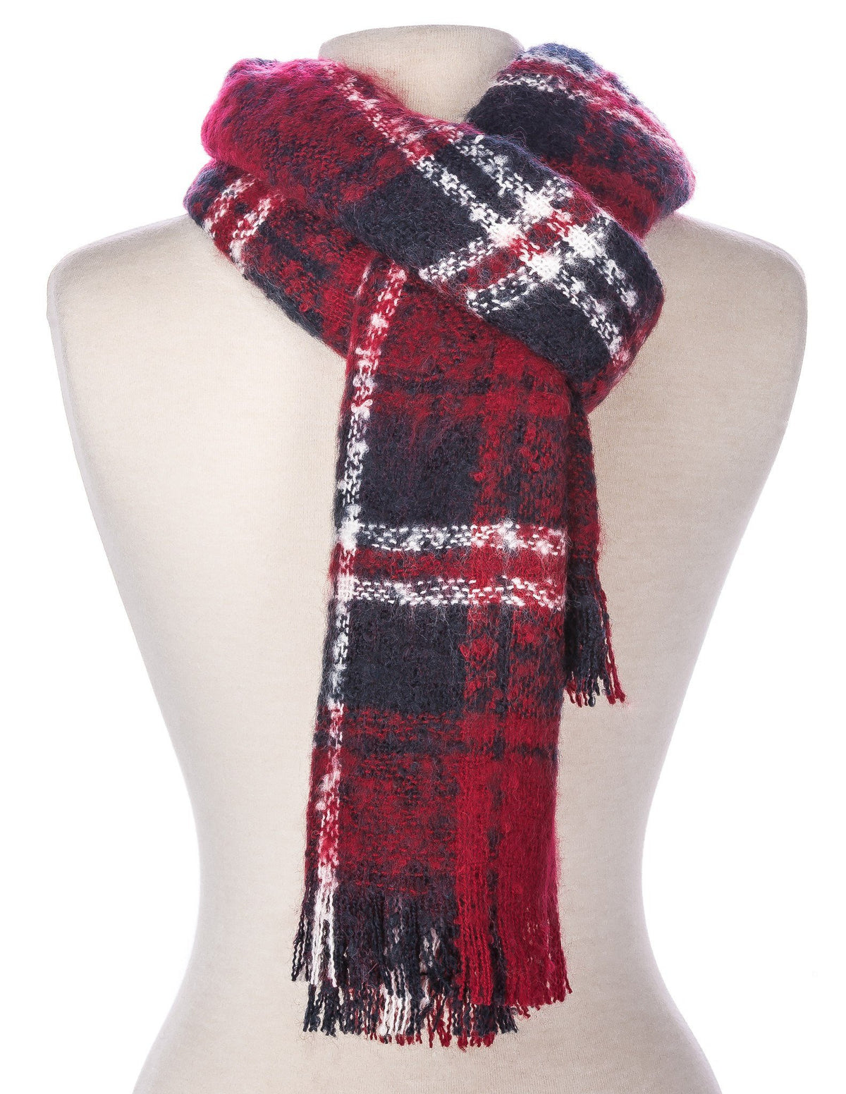 Men's Westminster Plaid Winter Scarf - Red/Navy