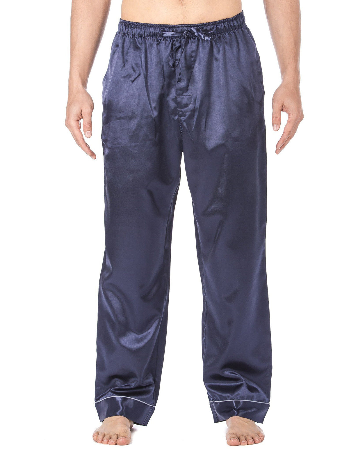 Men's Premium Satin Sleep/Lounge Pants - Solid Dark Blue