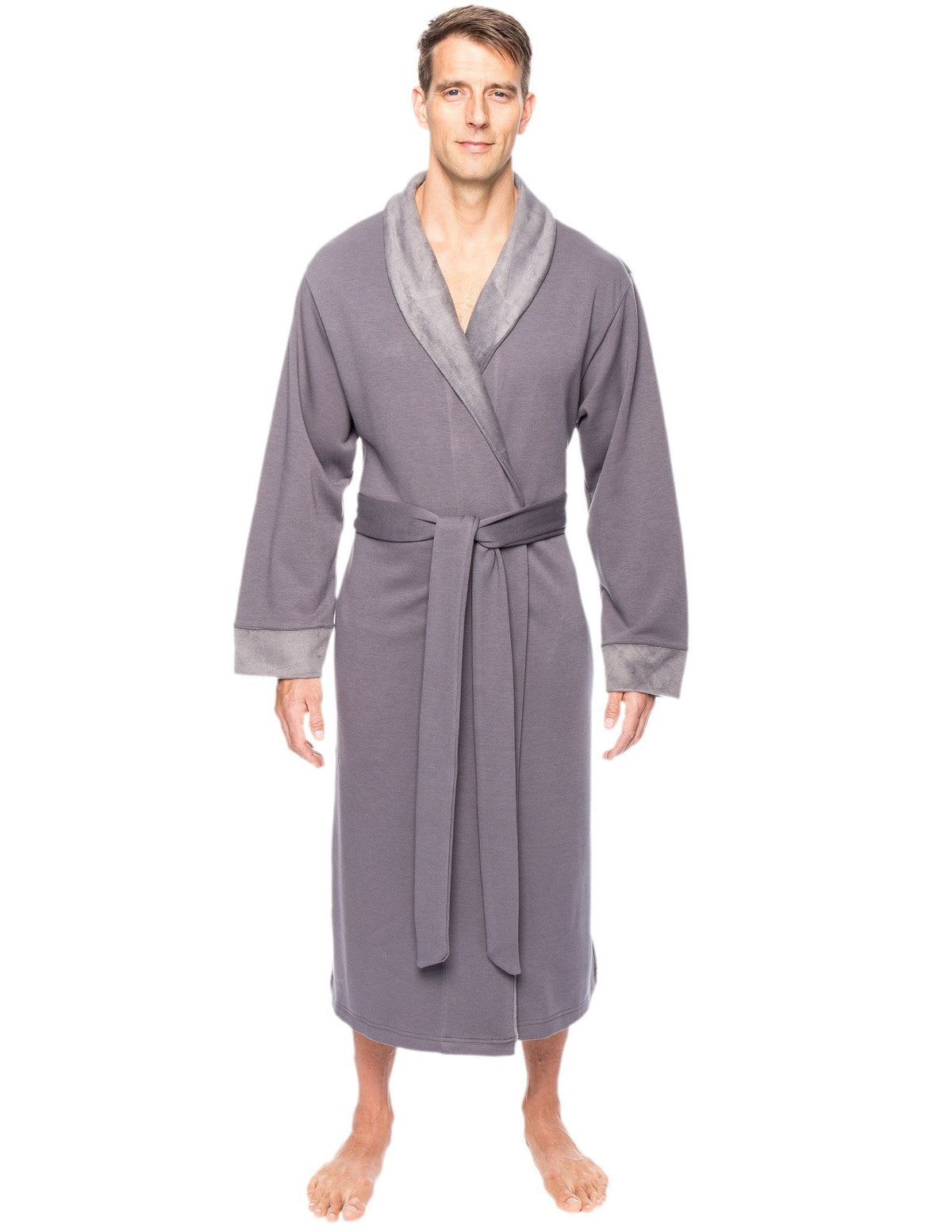 Men's Super Soft Brushed Robe - Dark Grey