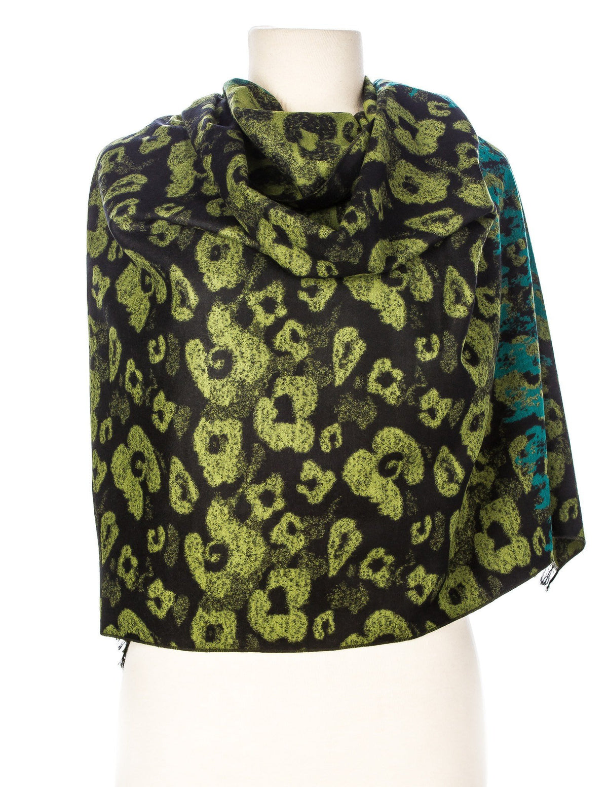 Cheetah Print Heavy Shawl/Wrap - Green