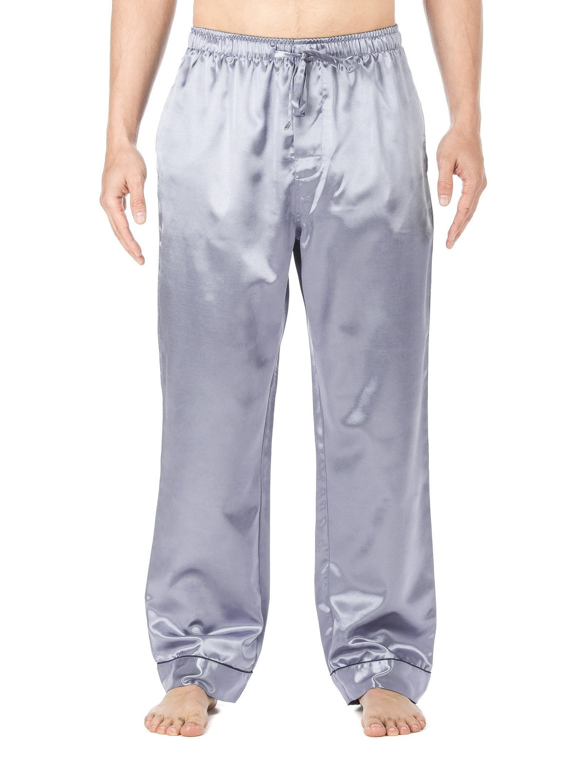 Men's Premium Satin Sleep/Lounge Pants - Solid Light Blue