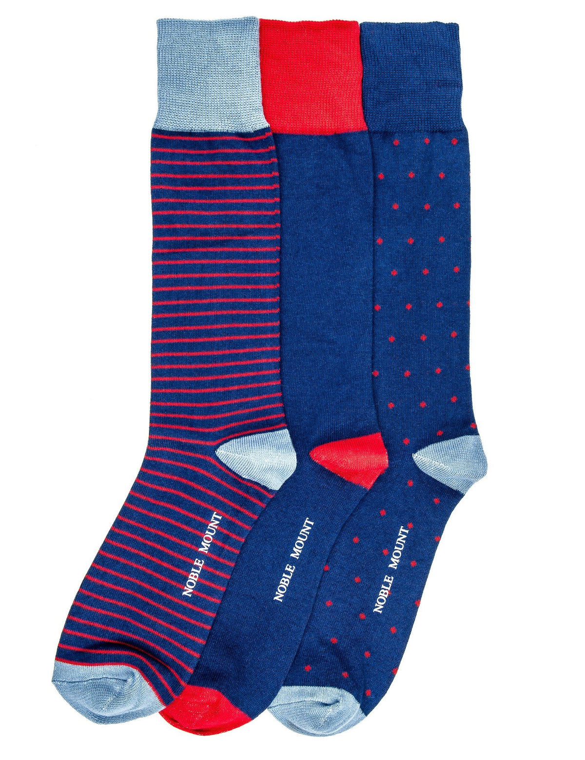 Men's Combed Cotton Dress Socks 3-Pack - Set 2