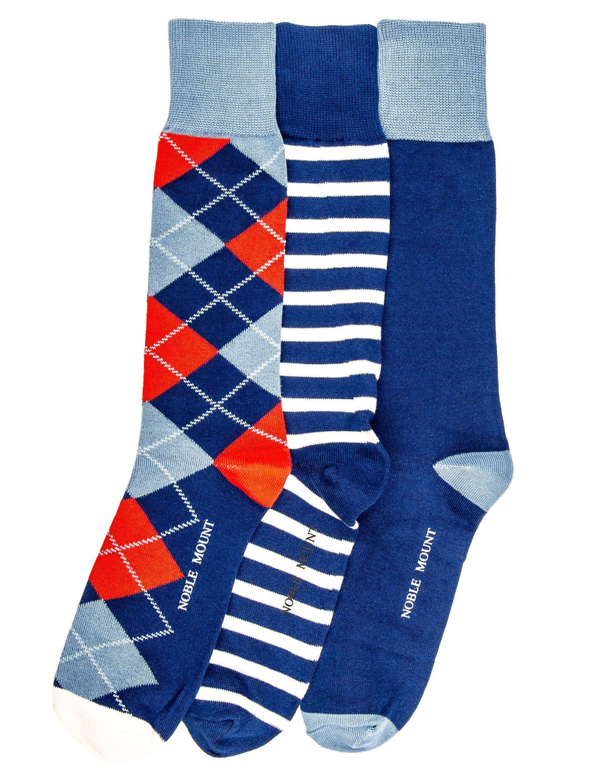 Men's Combed Cotton Dress Socks 3-Pack - Set 4