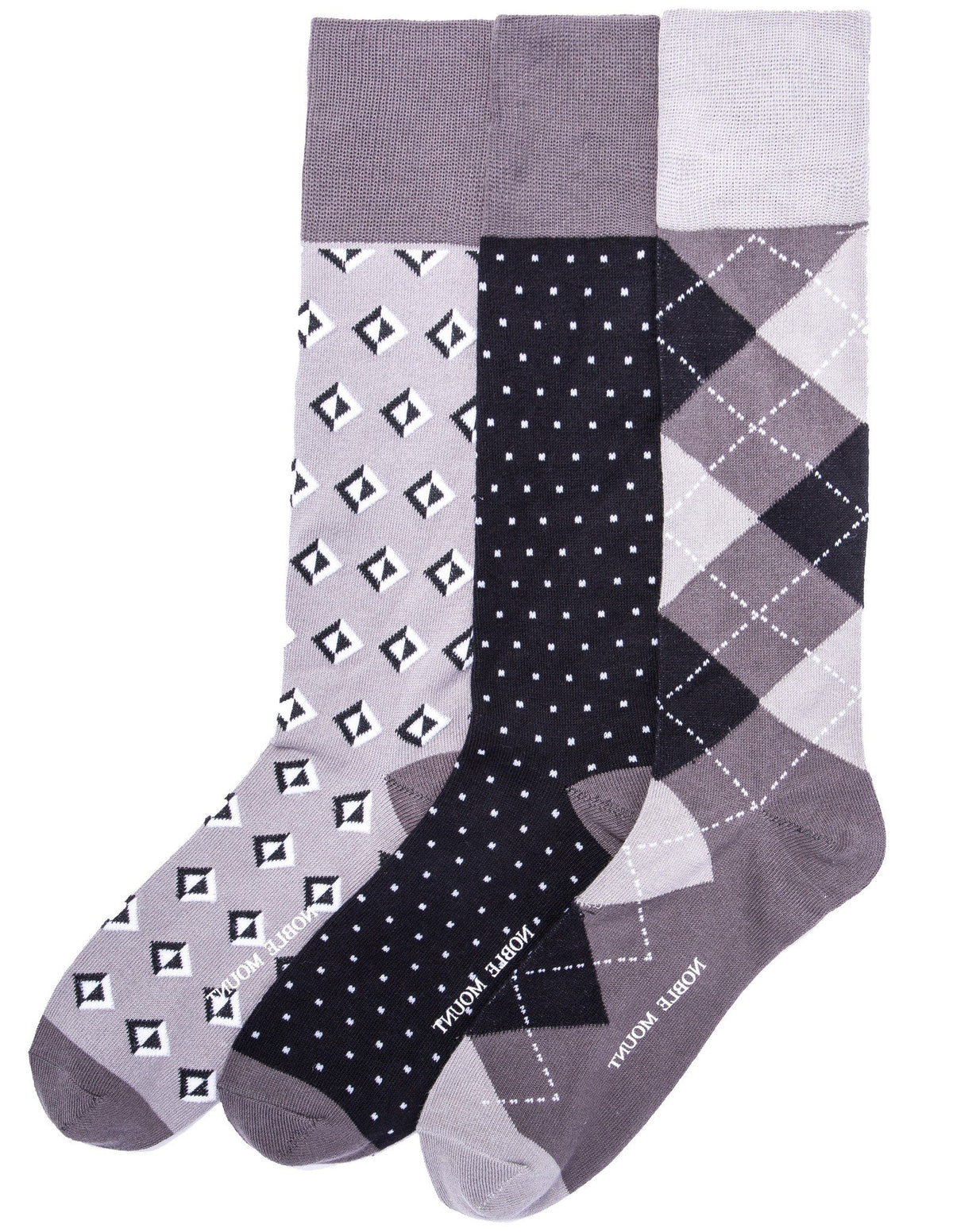 Men's Combed Cotton Dress Socks 3-Pack - Set C10