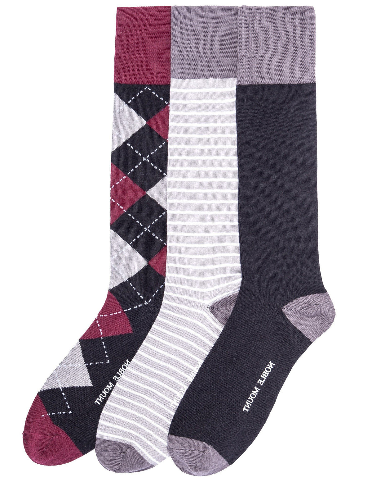 Men's Combed Cotton Dress Socks 3-Pack - Set C3