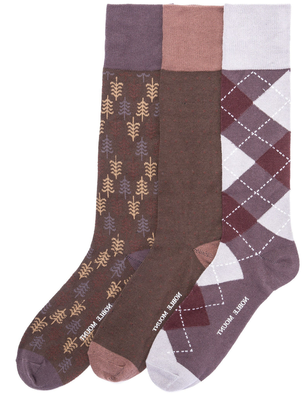 Men's Combed Cotton Dress Socks 3-Pack - Set C6