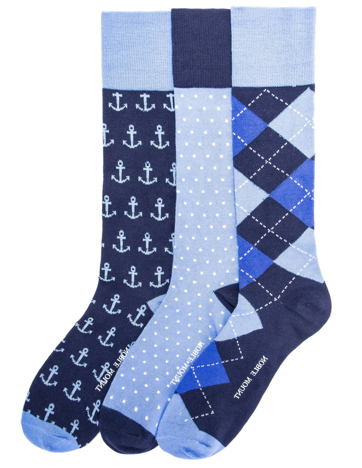 Men's Combed Cotton Dress Socks 3-Pack - Set C8