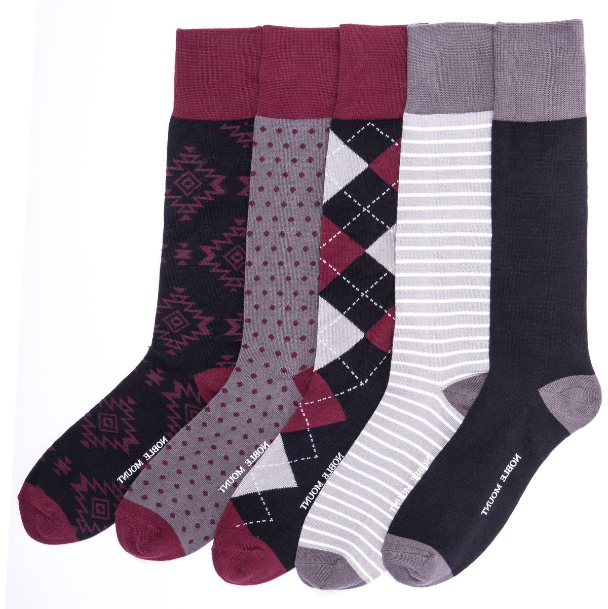 Men's Combed Cotton Weekday Dress Socks 5-Pack - Set A2