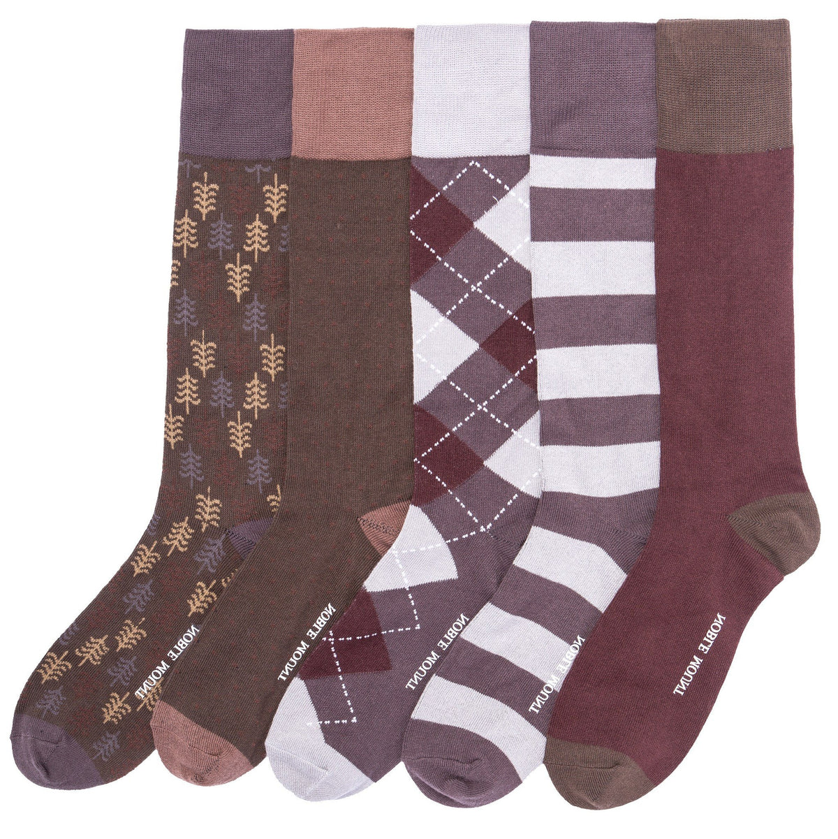 Men's Combed Cotton Weekday Dress Socks 5-Pack - Set A3