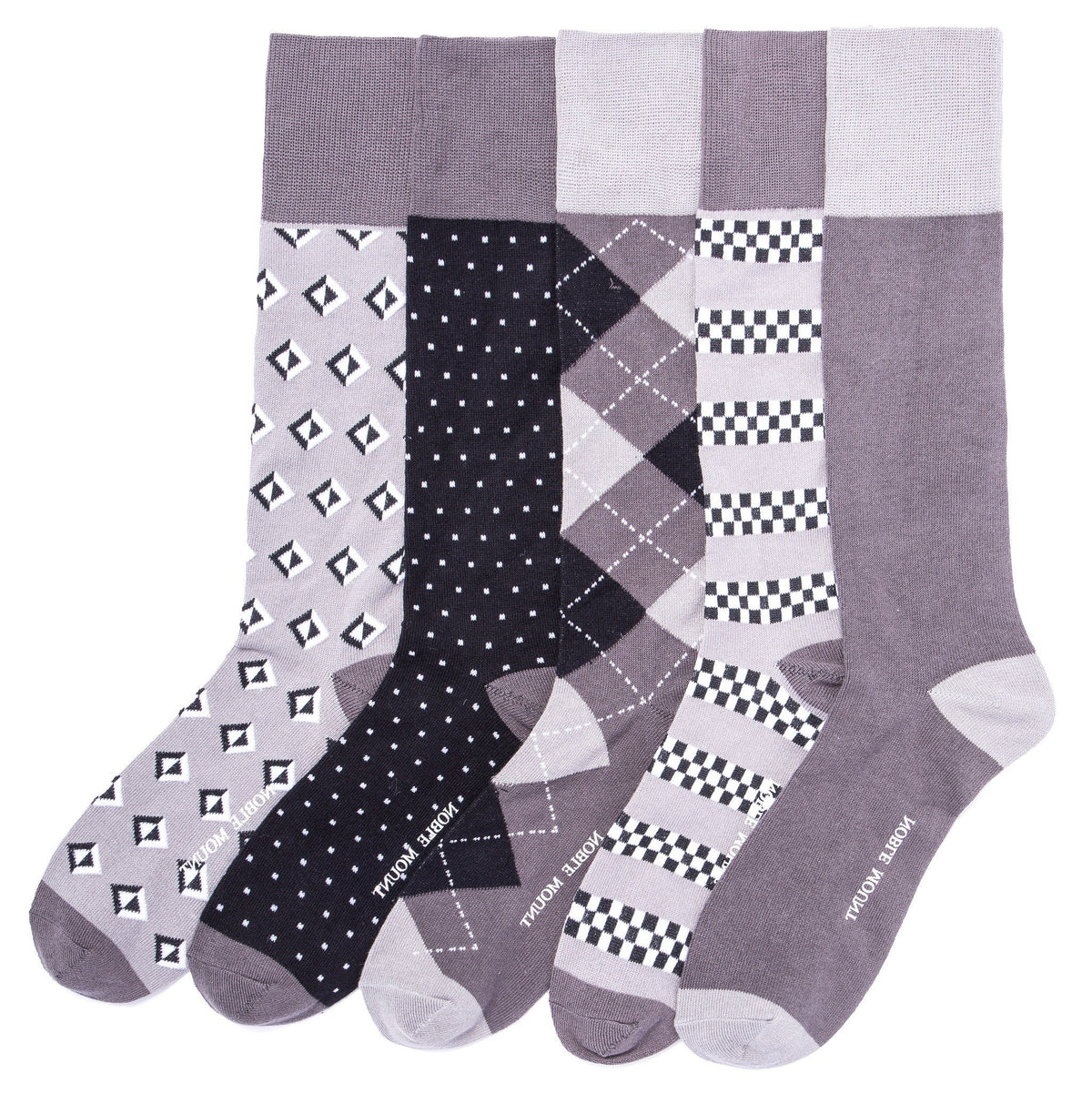 Men's Combed Cotton Weekday Dress Socks 5-Pack - Set A5