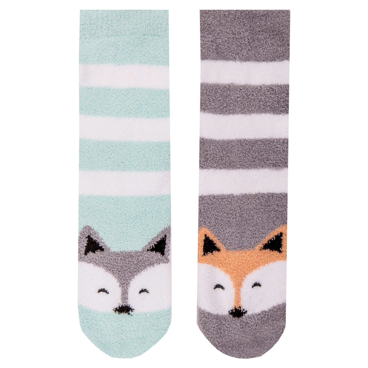 Women's Soft Anti-Skid Micro-Plush Winter Crew Socks - Set A3 - Fox [Gift Packaged]
