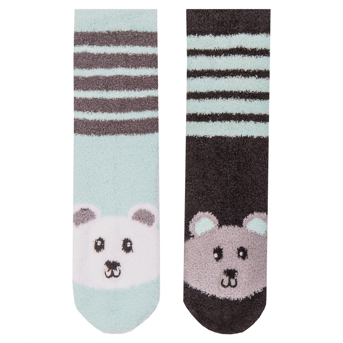 Women's Soft Anti-Skid Micro-Plush Winter Crew Socks - Set A4 - Polar Bear [Gift Packaged]