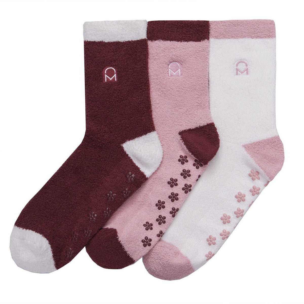 Women's Soft Anti-Skid Micro-Plush Winter Crew Socks - Set C5