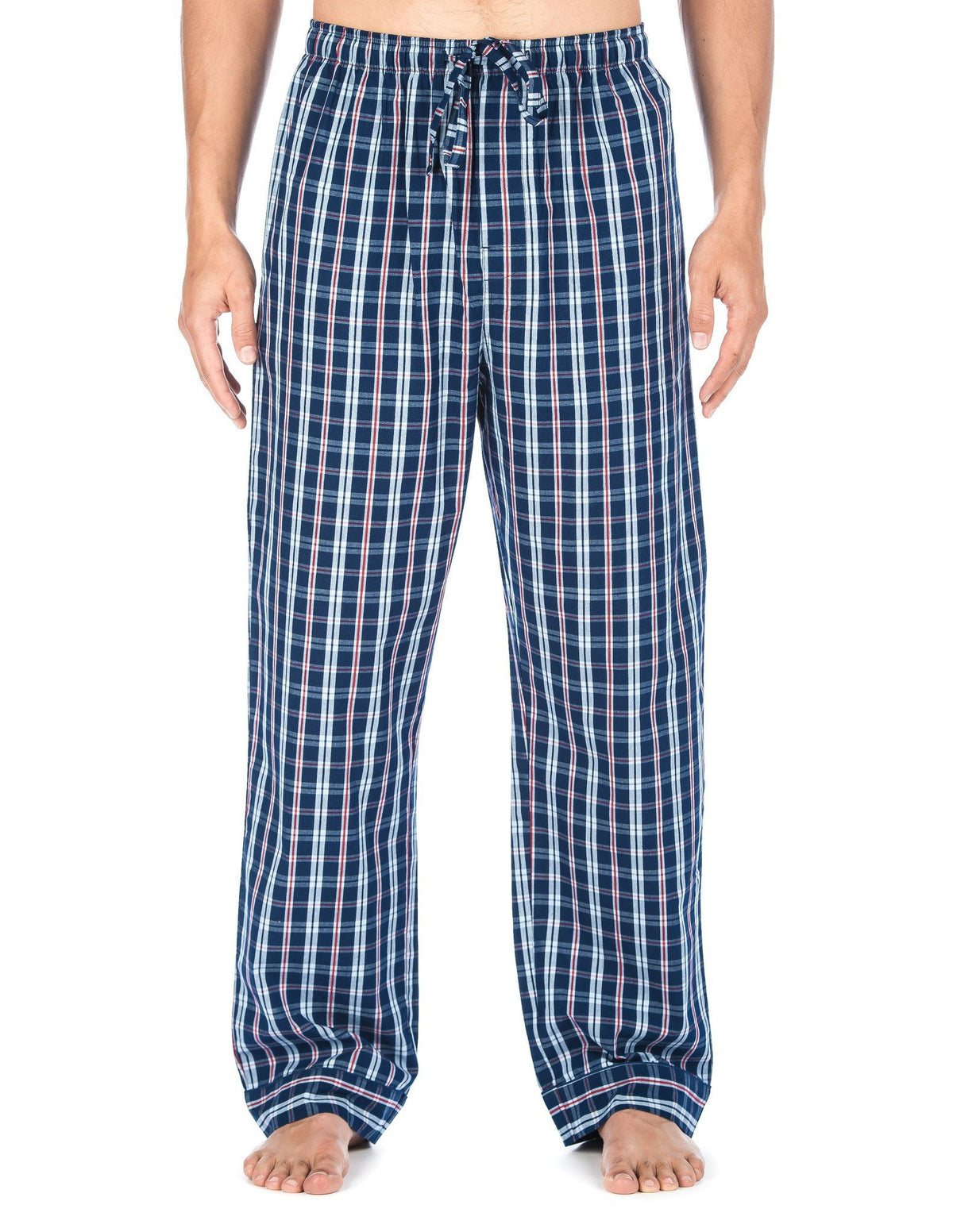 Men's 100% Cotton Comfort-Fit Sleep/Lounge Pants - University Plaid Navy