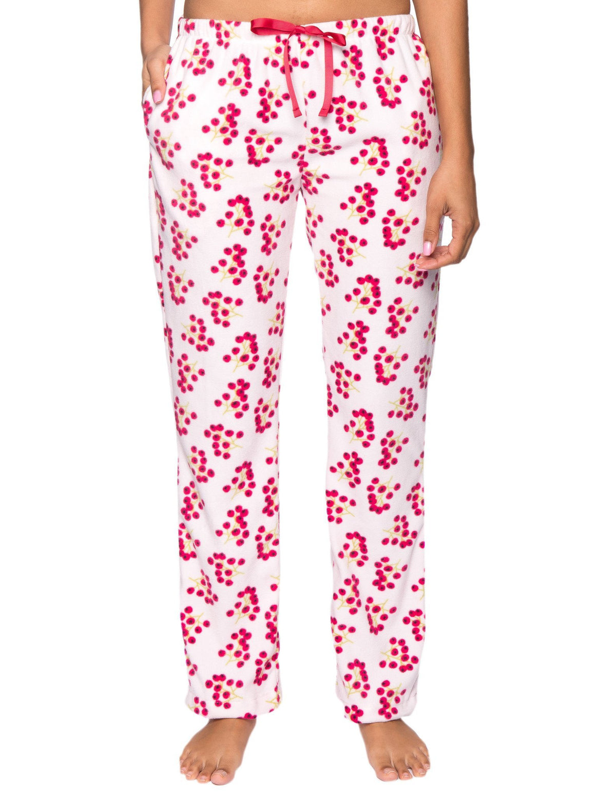 Women's Microfleece Lounge Pant - Winter Berries White/Red