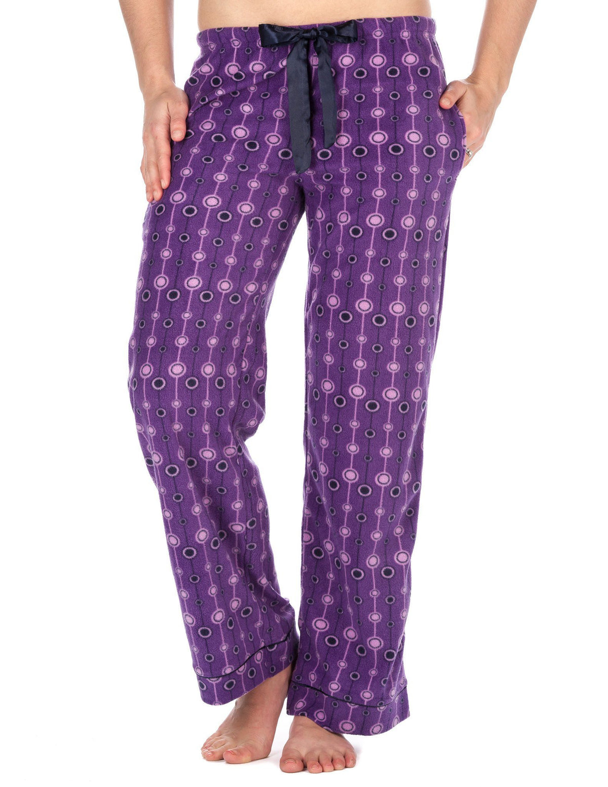 Womens Microfleece Lounge/Sleep Pants - Bubbles Purple