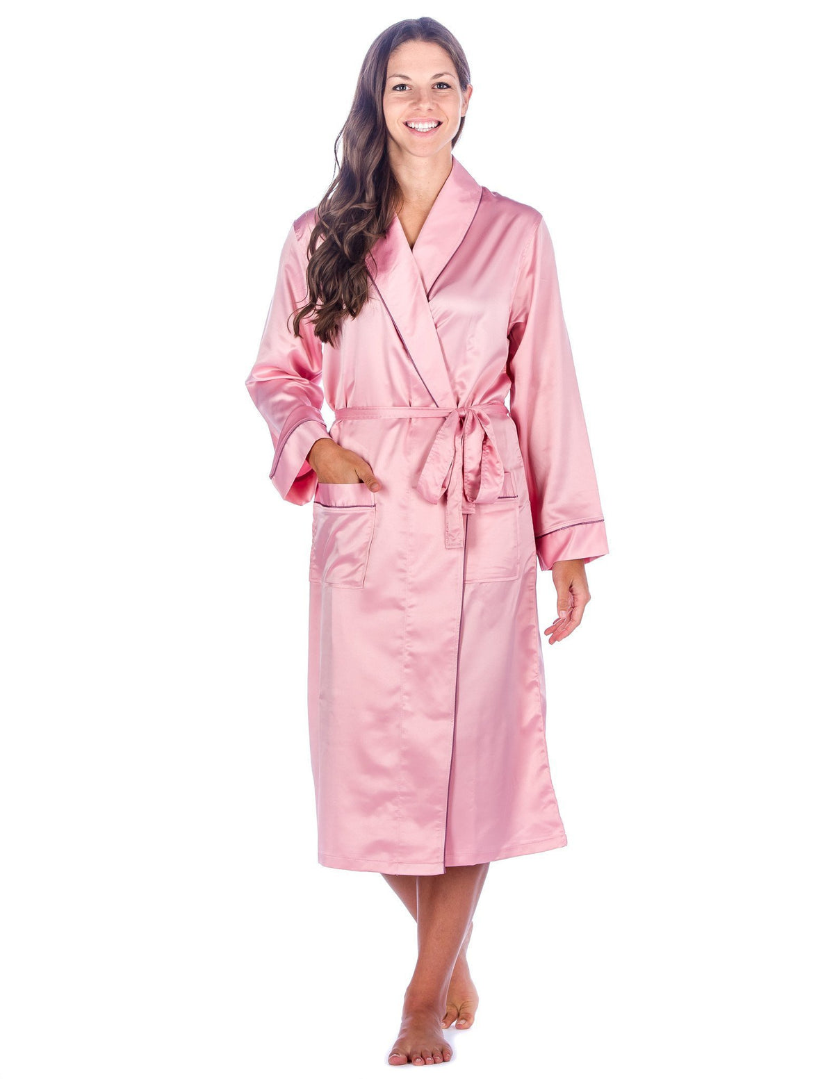 Women's Premium Satin Robe - Pink