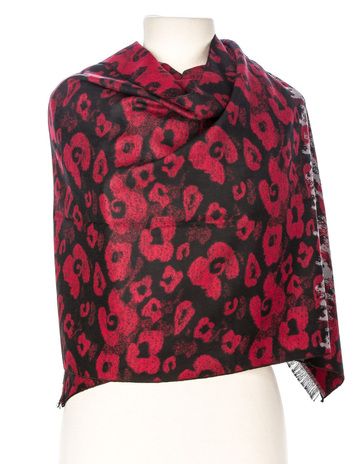 Cheetah Print Heavy Shawl/Wrap - Red