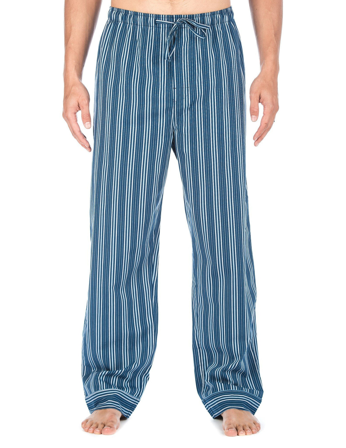 Men's 100% Cotton Comfort-Fit Sleep/Lounge Pants - Stripes Dark Blue