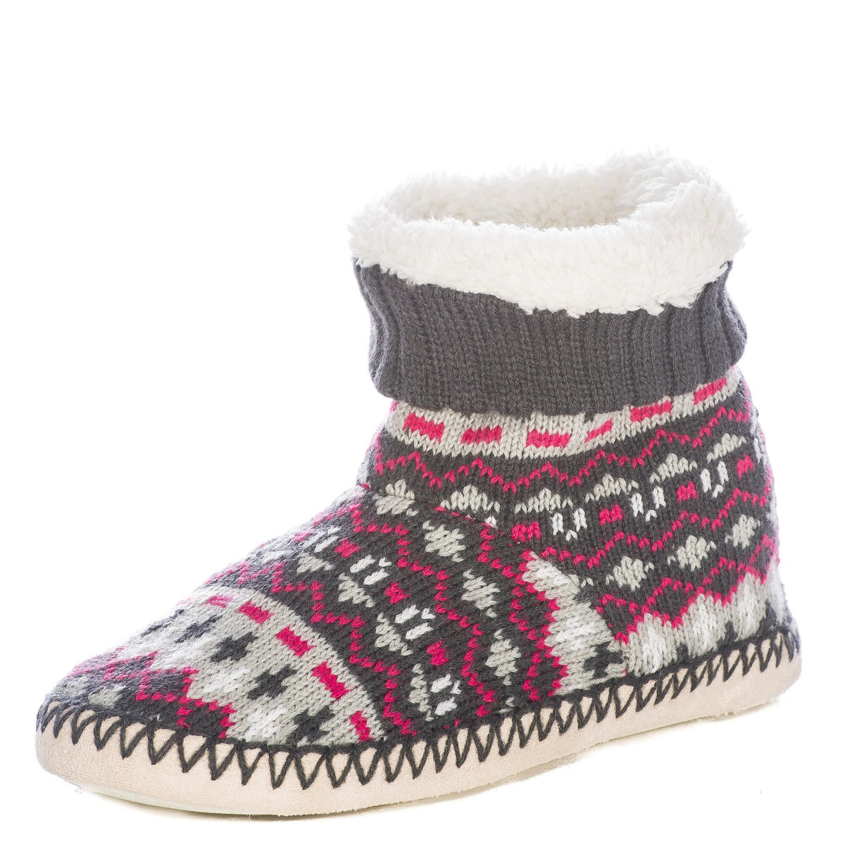 Women's Arctic Indoor Boot Slippers - Grey/Pink