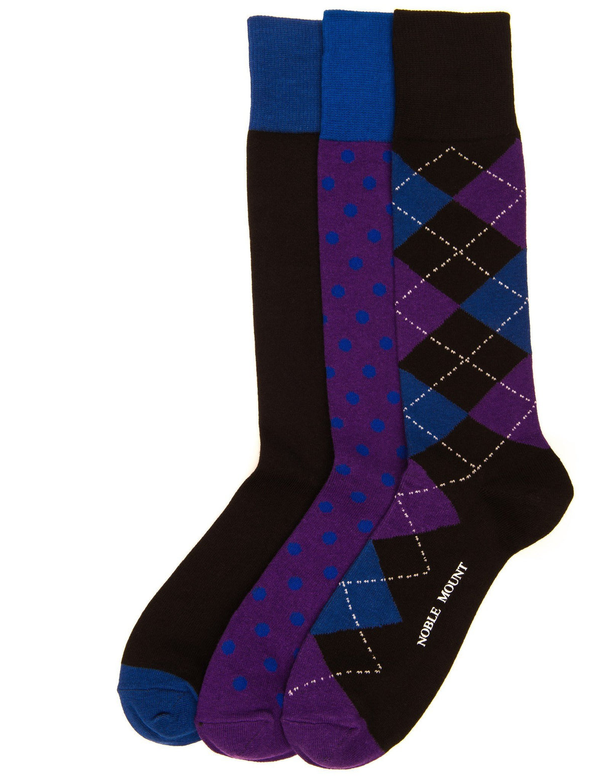 Men's Combed Cotton Dress Socks 3-Pack - Set A10