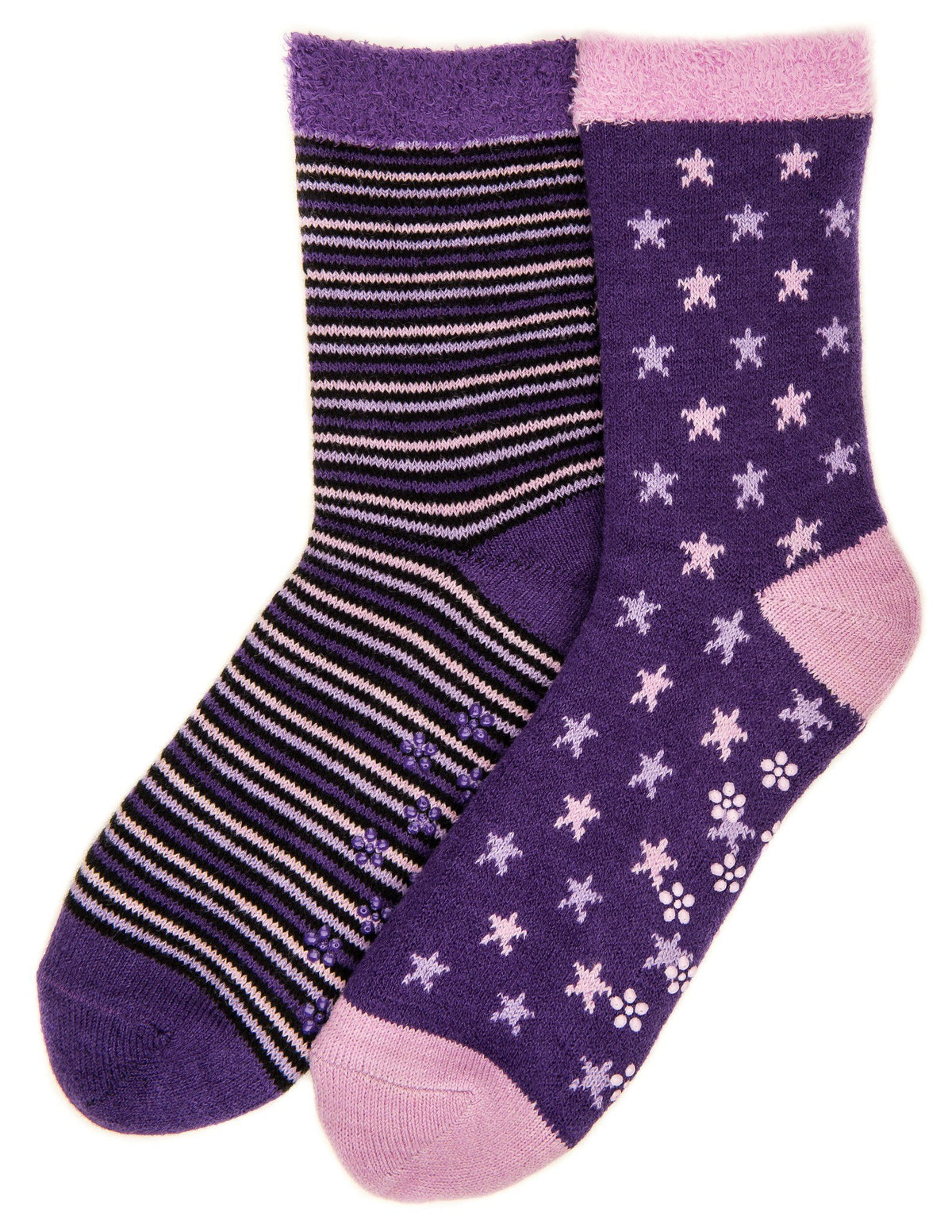 Women's Soft Premium Double Layer Winter Crew Socks - 2 Pairs - Set A3