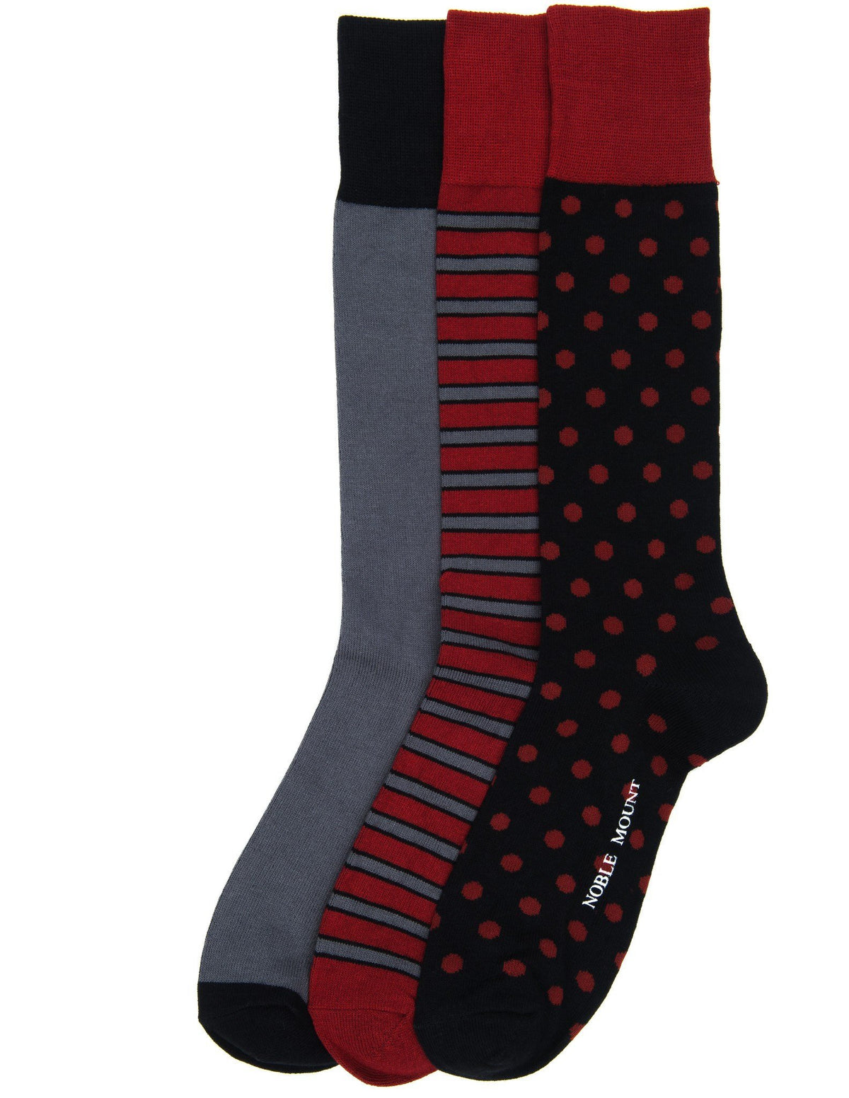 Men's Combed Cotton Dress Socks 3-Pack - Set A5