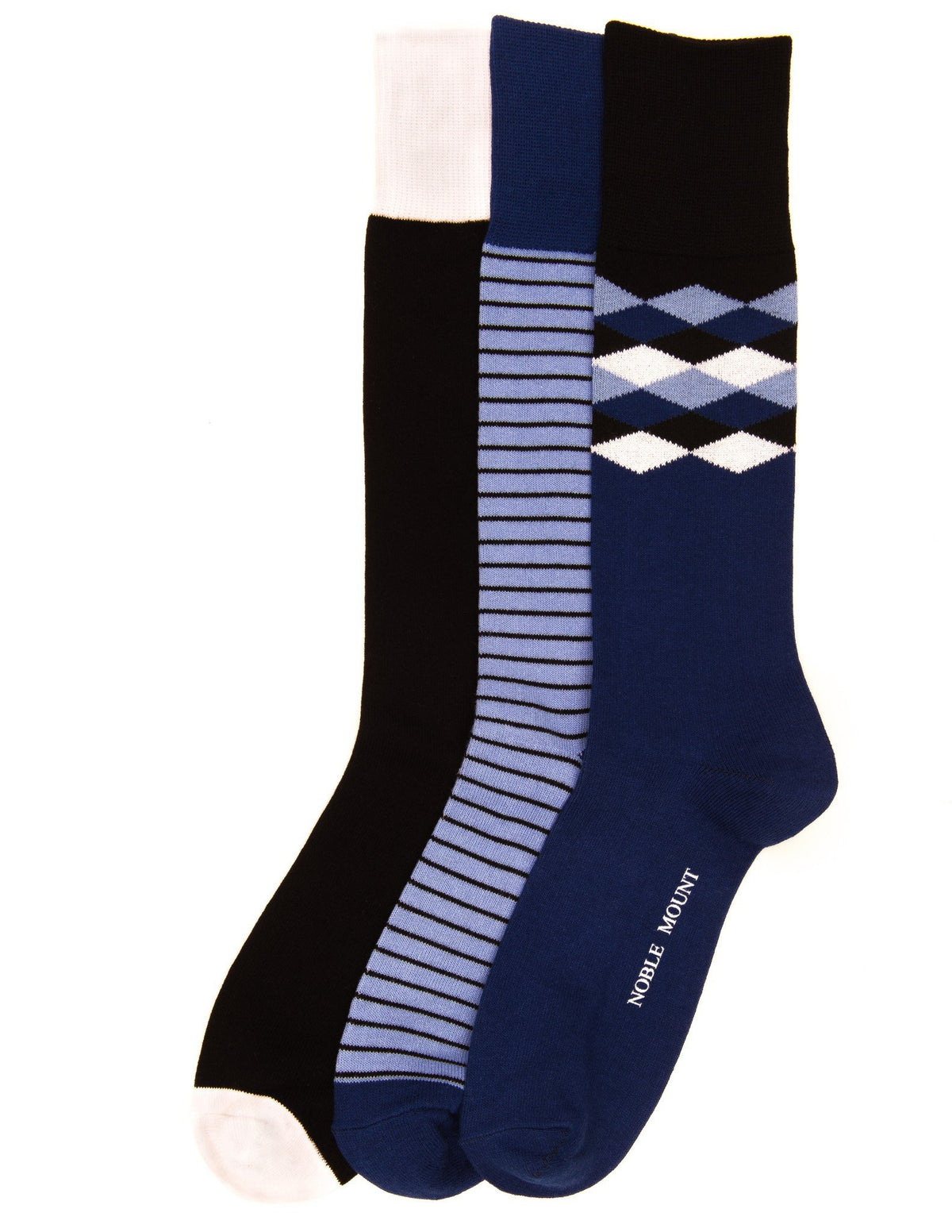 Men's Combed Cotton Dress Socks 3-Pack - Set A6