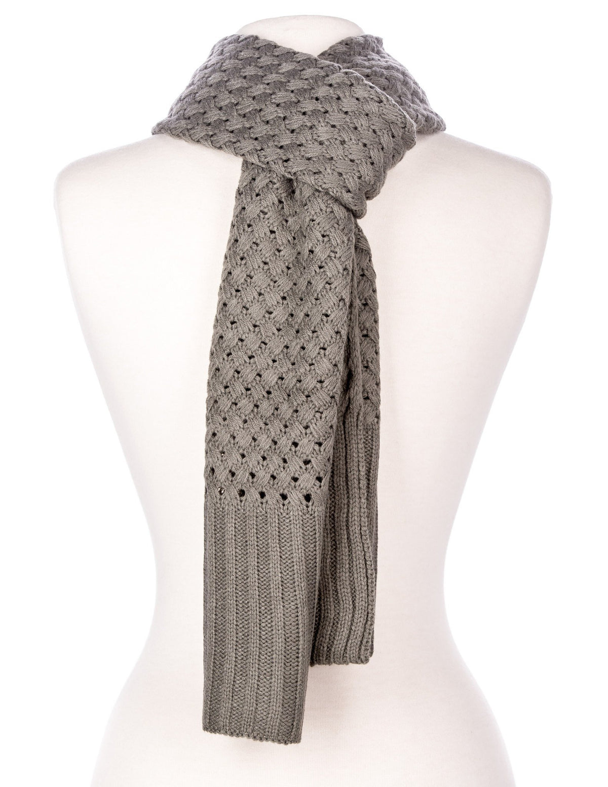 Men's Solid Weave Everyday Winter Scarf - Gray