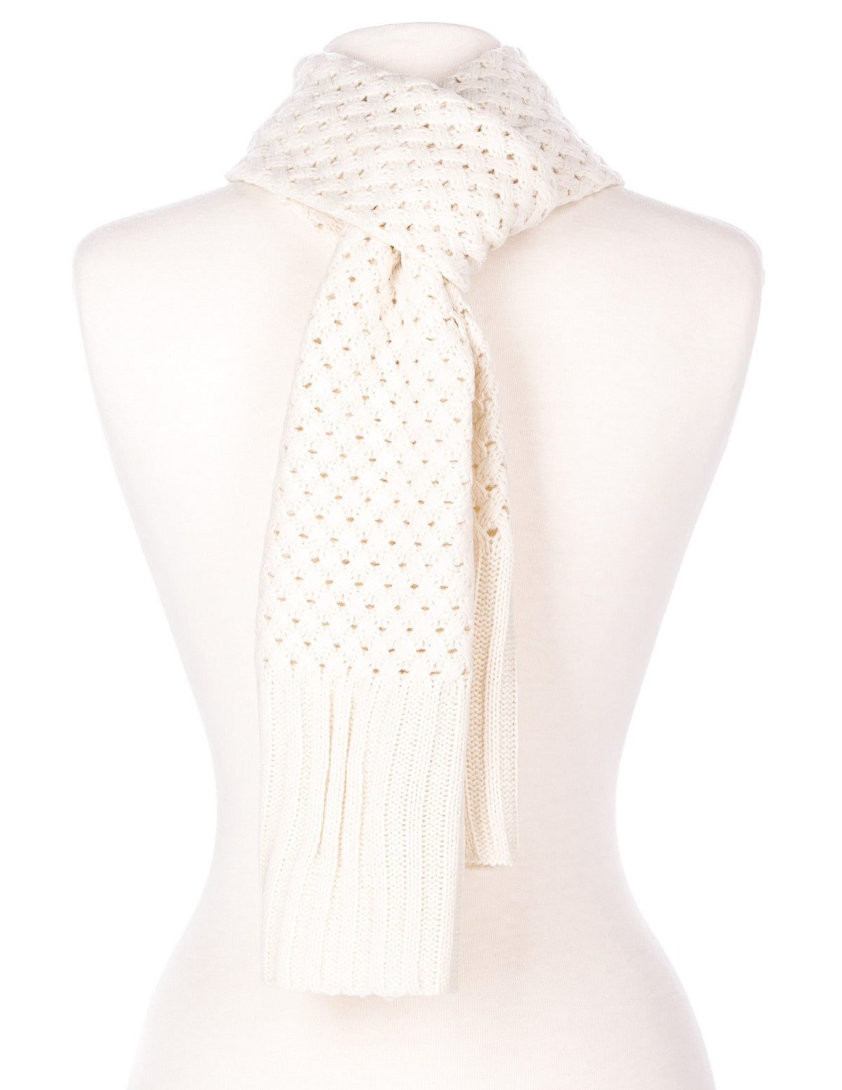 Men's Solid Weave Everyday Winter Scarf - Ivory