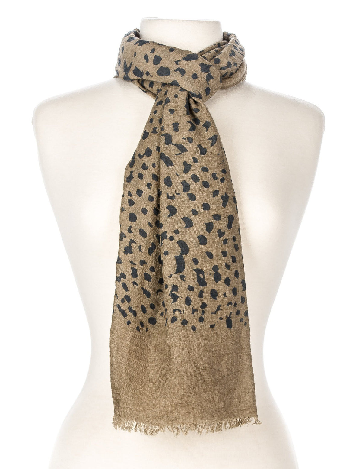 Leopard Print Spring Scarf - Taupe