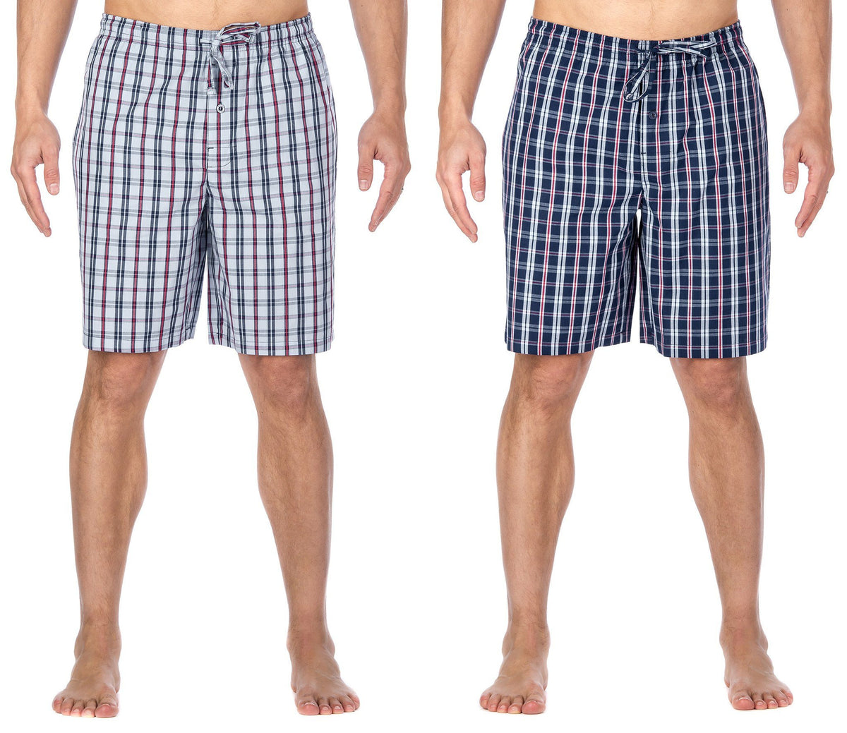 Men's Premium Cotton Sleep Shorts (2-Pack) - University Plaid