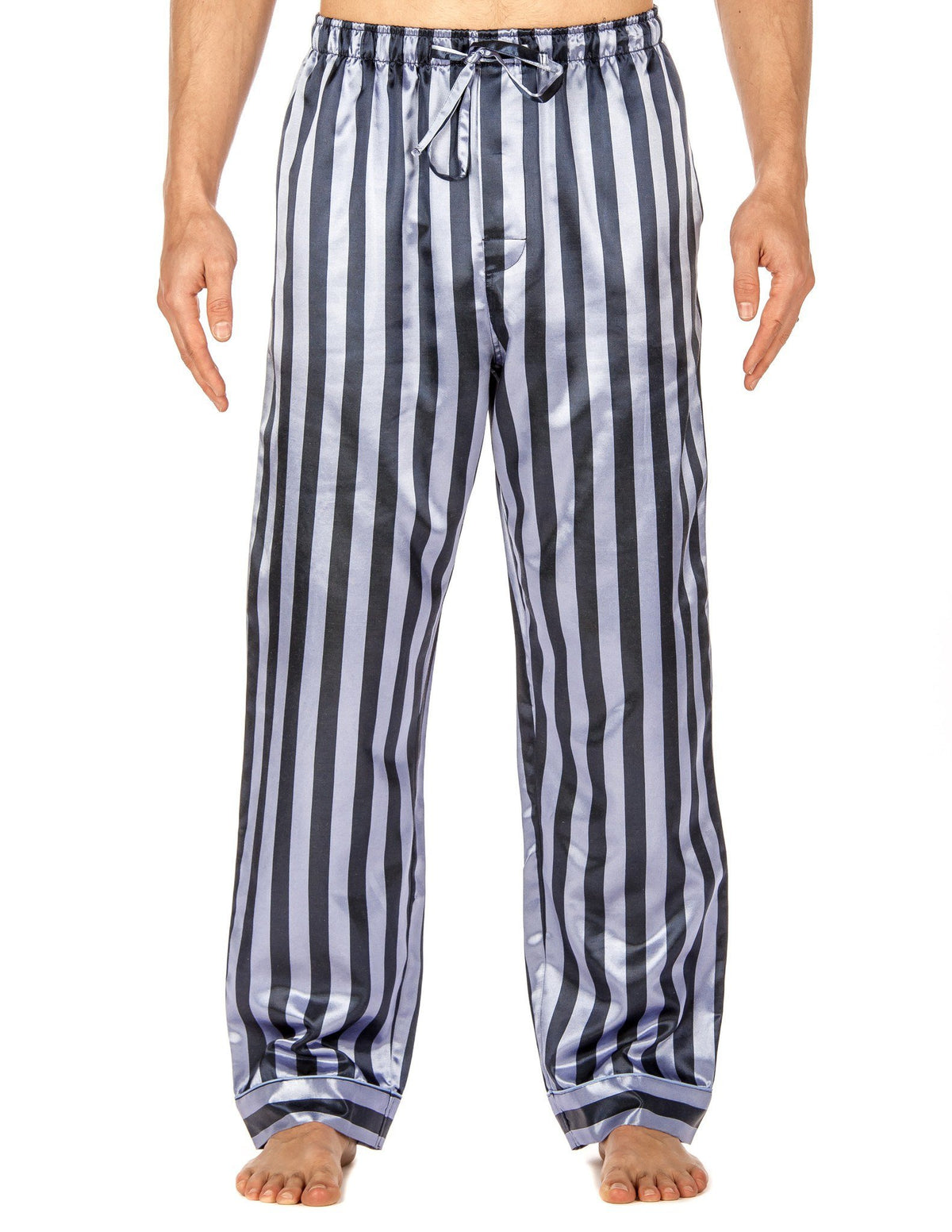 Men's Premium Satin Sleep/Lounge Pants - Denim Stripes