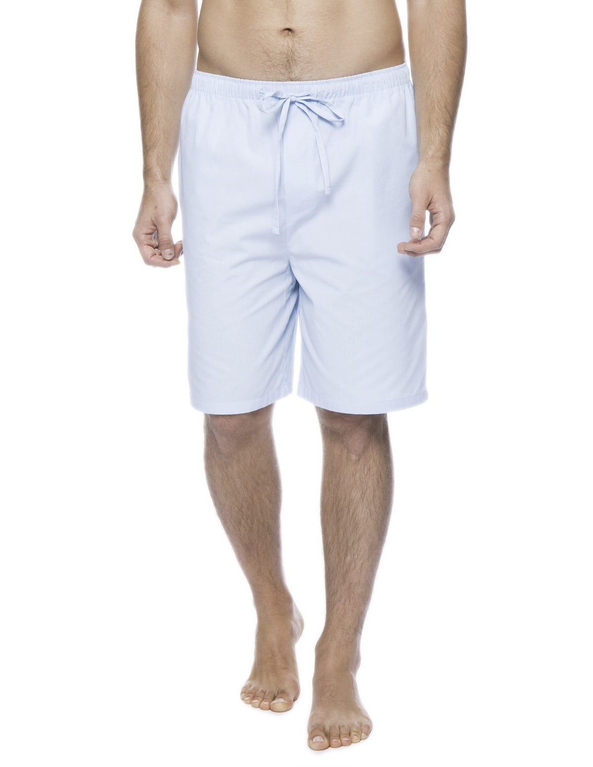 Men's 100% Woven Cotton Lounge Shorts - Crystal Blue
