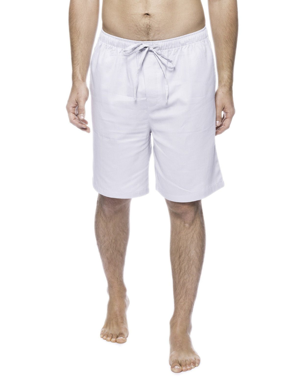 Men's 100% Woven Cotton Lounge Shorts - Light Grey