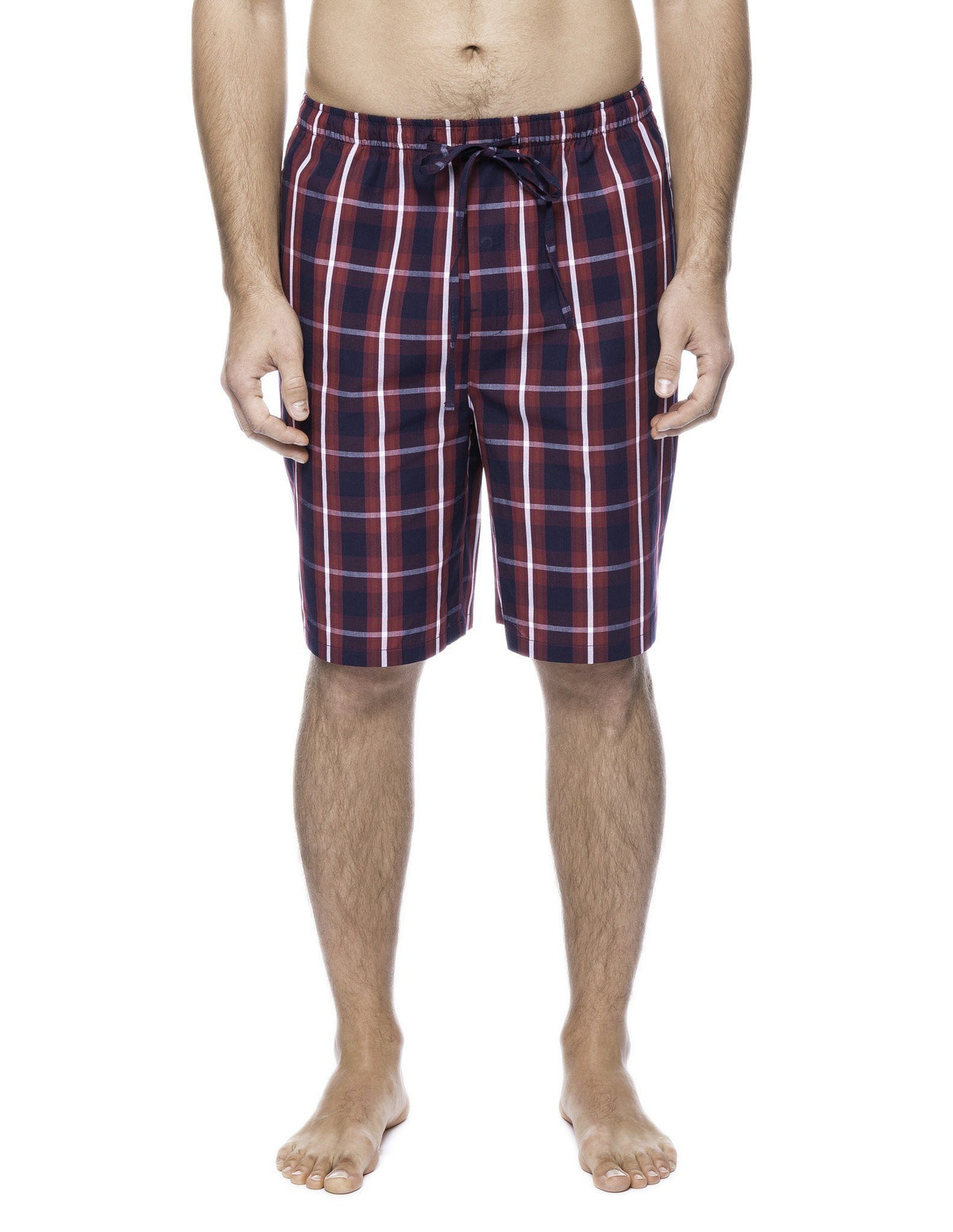 Men's 100% Woven Cotton Lounge Shorts - Patriotic Plaid