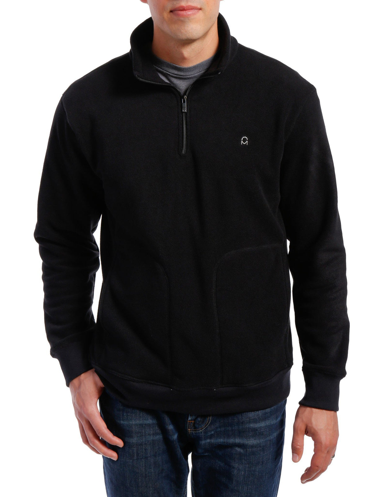 Men's Soft Fleece Half-Zip Pullover - Black
