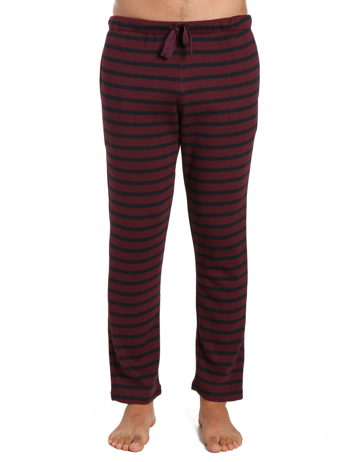 Men's Waffle Knit Thermal Lounge Pant - Stripes Fig/Black