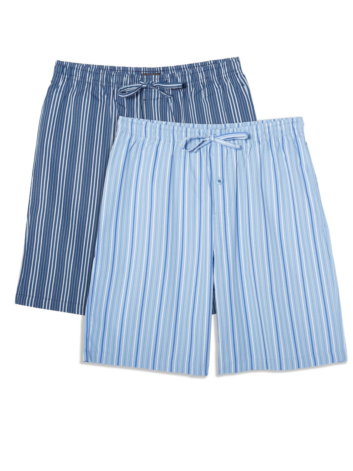 Men's Premium Cotton Sleep Shorts (2-Pack) - Stripes Blue Pack