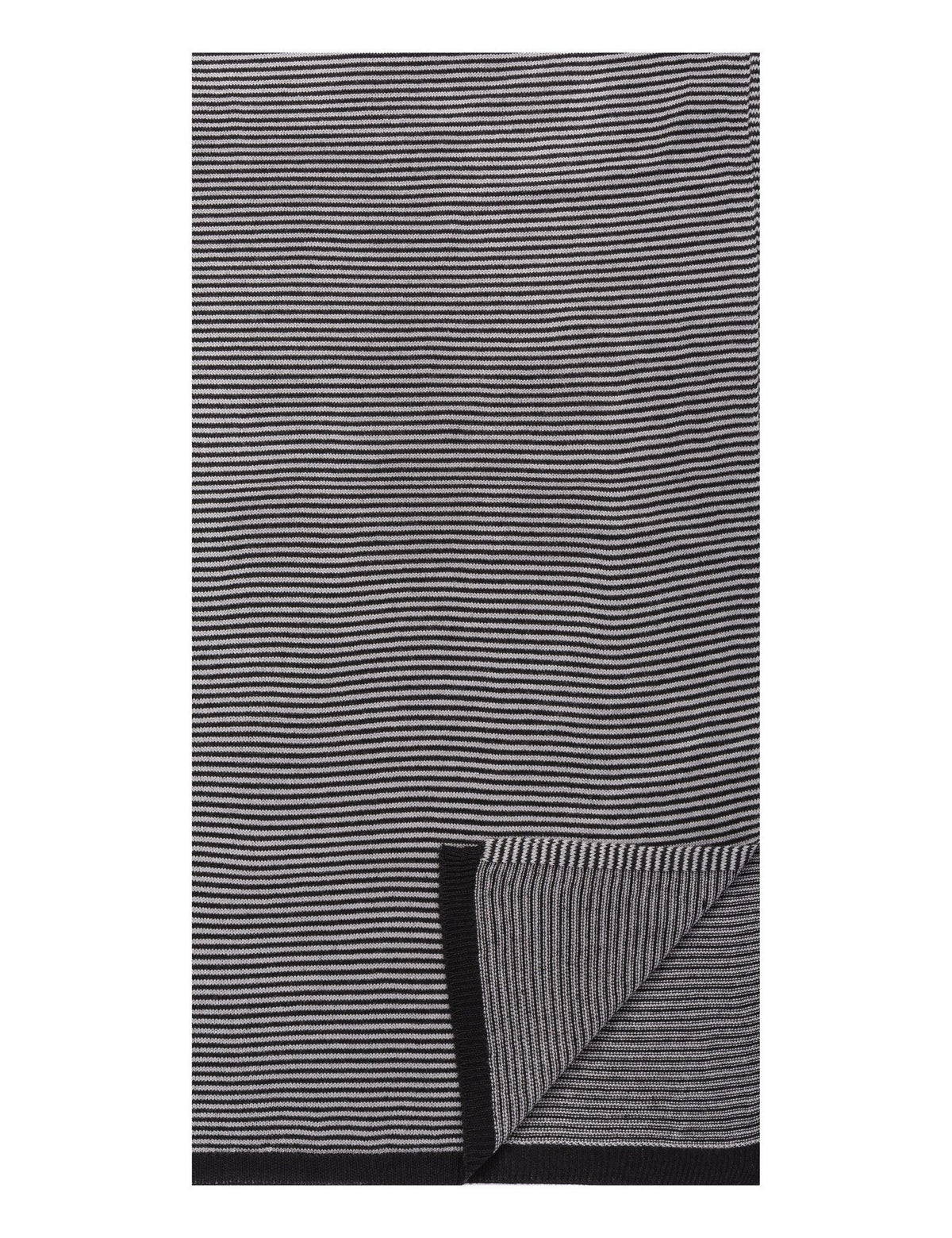 Men's Uptown Premium Knit Striped Scarf - Black/Grey