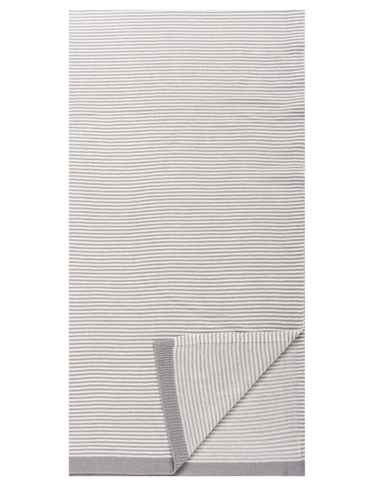 Men's Uptown Premium Knit Striped Scarf - Grey/Ivory