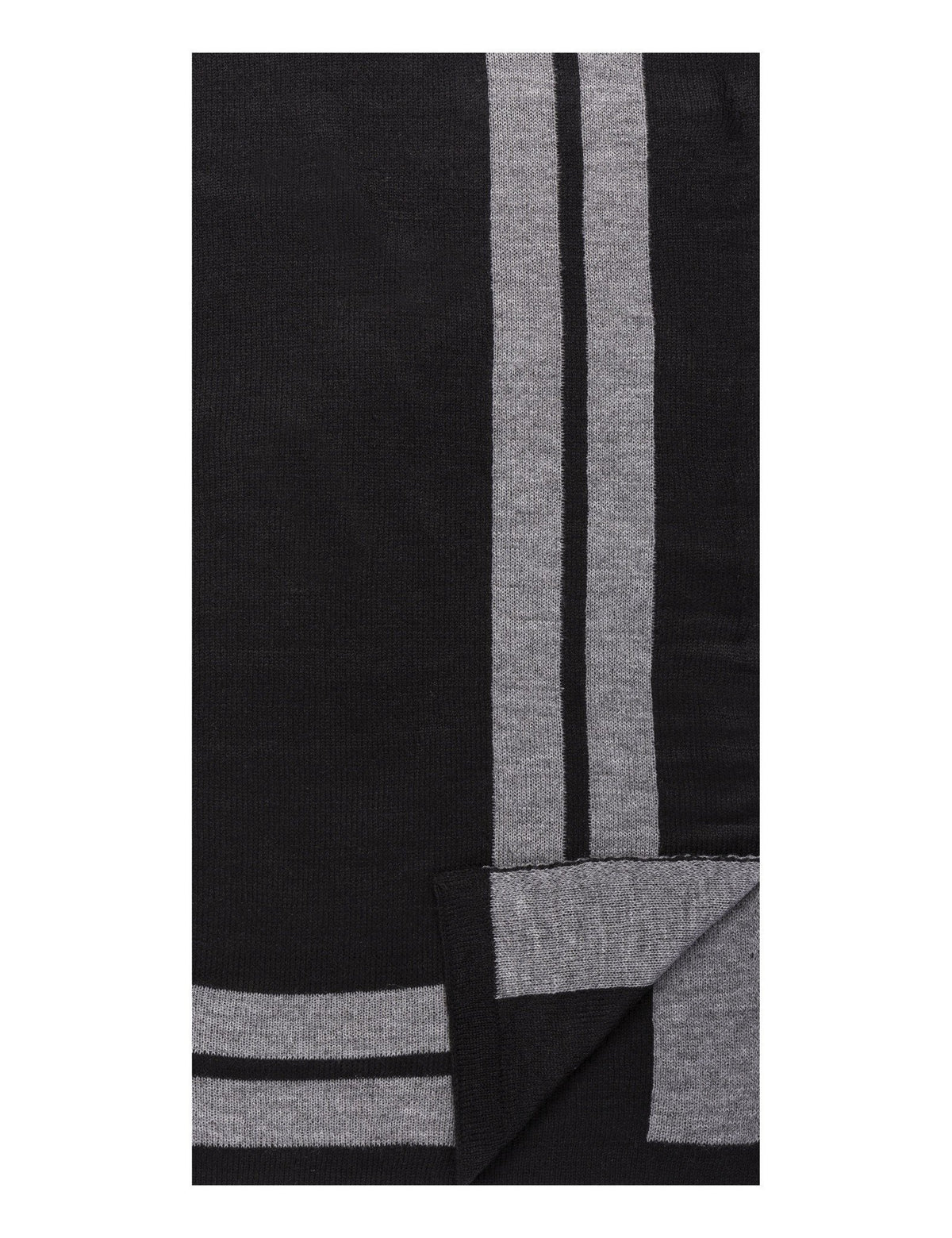 Men's Uptown Premium Knit Contrast Frame Scarf - Black/Heather Grey