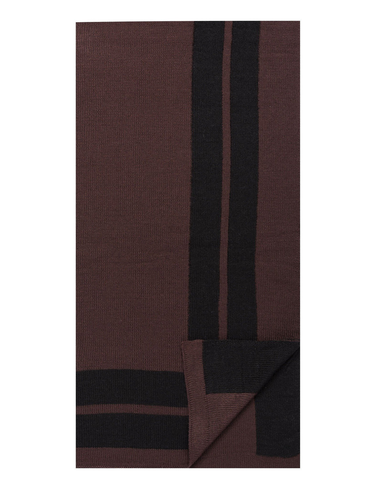 Men's Uptown Premium Knit Contrast Frame Scarf - Fig/Black